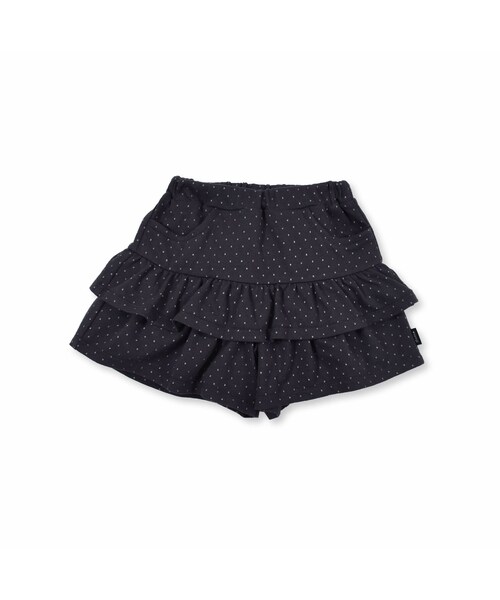 BeBe(ベベ)の「ブライト ドット フリル ティアード ヒラミニ キュロットパンツ(その他パンツ・キッズ・ブラウン/ブラック・110)」の2枚目の写真