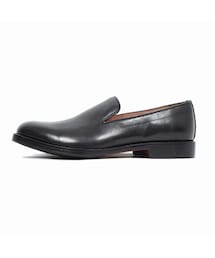 Milton Keynes | Milton Keynes ミルトンキーンズ レザーフラットシューズ ラバーソール Plain Toe Slip On メンズ ブラック(スリッポン)