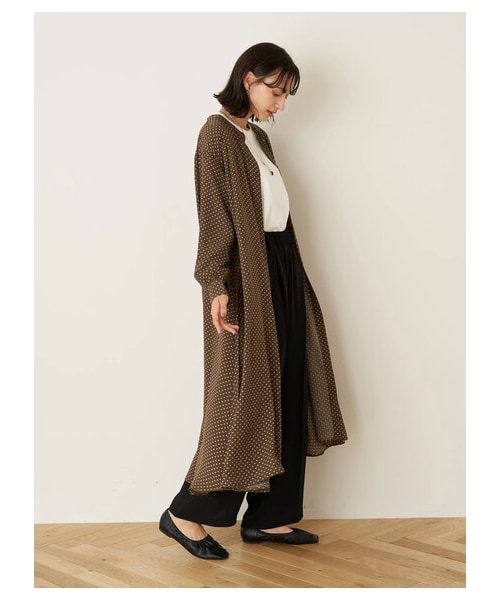 earth music&ecology(アースミュージックアンドエコロジー)の「フラワードットシャツワンピース(ワンピース/ドレス・ブラック/ブラウン/グリーン・F)」の7枚目の写真