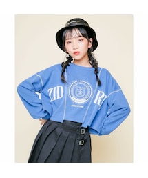 ZIDDY | 【ニコ☆プチ掲載】切り替えデザイントレーナー(Tシャツ/カットソー)