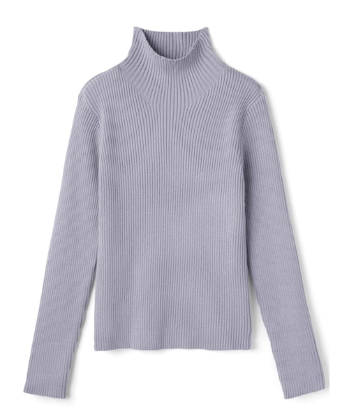 GRL（グレイル）の「ボトルネックリブニットトップス（ニット/セーター・レディース・ブラック/アイボリー/ライトブルー/ベージュ/ブラウン/オフホワイト/オレンジ・S）」の6枚目の写真