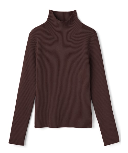 GRL（グレイル）の「ボトルネックリブニットトップス（ニット/セーター・レディース・ブラック/アイボリー/ライトブルー/ベージュ/ブラウン/オフホワイト/オレンジ・S）」の4枚目の写真