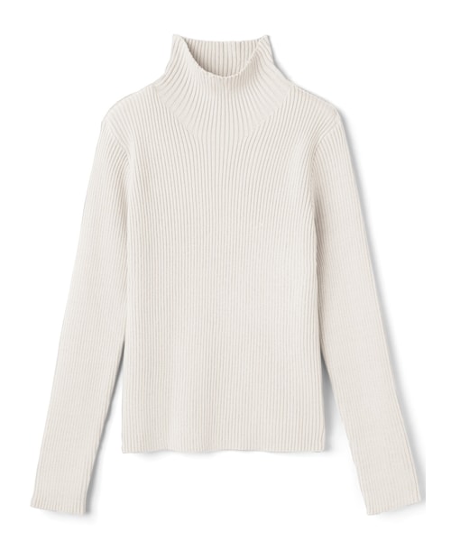 GRL（グレイル）の「ボトルネックリブニットトップス（ニット/セーター・レディース・ブラック/アイボリー/ライトブルー/ベージュ/ブラウン/オフホワイト/オレンジ・S）」の3枚目の写真