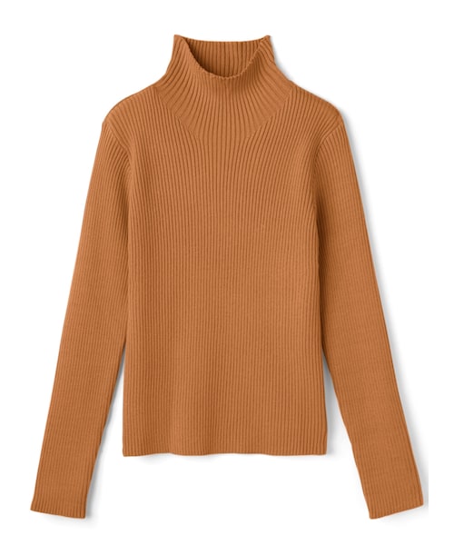 GRL（グレイル）の「ボトルネックリブニットトップス（ニット/セーター・レディース・ブラック/アイボリー/ライトブルー/ベージュ/ブラウン/オフホワイト/オレンジ・S）」の7枚目の写真