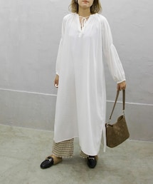 Sheson | イージーケアレーヨンシャーリングスリーブワンピース(シャツワンピース)