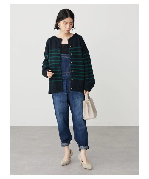 AMERICAN HOLIC（アメリカンホリック）の「2WAYボーダーニットカーディガン（トップス・ボーダーアイボリー/ボーダーネイビー/ボーダーブラック・F）」の22枚目の写真