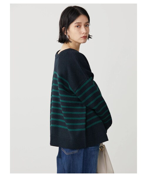 AMERICAN HOLIC（アメリカンホリック）の「2WAYボーダーニットカーディガン（トップス・ボーダーアイボリー/ボーダーネイビー/ボーダーブラック・F）」の20枚目の写真