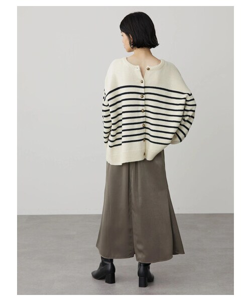 AMERICAN HOLIC（アメリカンホリック）の「2WAYボーダーニットカーディガン（トップス・ボーダーアイボリー/ボーダーネイビー/ボーダーブラック・F）」の18枚目の写真