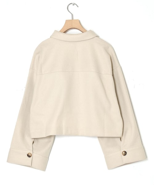 w closet（ダブルクローゼット）の「★先行予約★【Alley】エコウールショートジャケット【11月中旬入荷】（ジャケット/アウター・レディース・ベージュ/モスグリーン・FREE）」の3枚目の写真