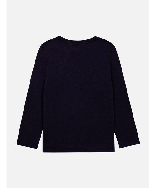 AIGLE（エーグル）の「オーガニックコットン ロゴ 長袖Ｔシャツ（Tシャツ/カットソー・キッズ・ネイビー (84E)/ブラン (10B)）」の2枚目の写真