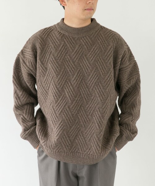 wool80%nylon20%YASHIKI  Ochiba Knit グリーン