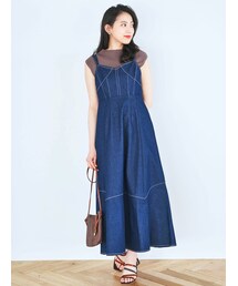 dazzlin（ダズリン）の「ストラップベルトステッチジャンスカ（ワンピース）」