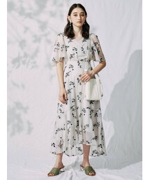 MERCURYDUO（マーキュリーデュオ）の「楊柳刺繍バックシャンロングワンピース（ワンピース）」