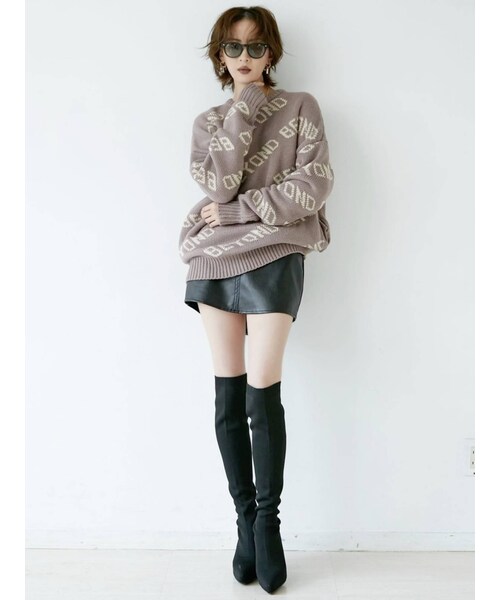 GYDA（ジェイダ）の「フェイクレザースカートライクショーパン（スカート・ブラック/キャメル・S/XS/M）」の5枚目の写真