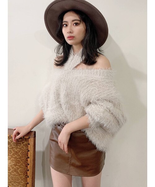 GYDA（ジェイダ）の「フェイクレザースカートライクショーパン（スカート・ブラック/キャメル・S/XS/M）」の16枚目の写真