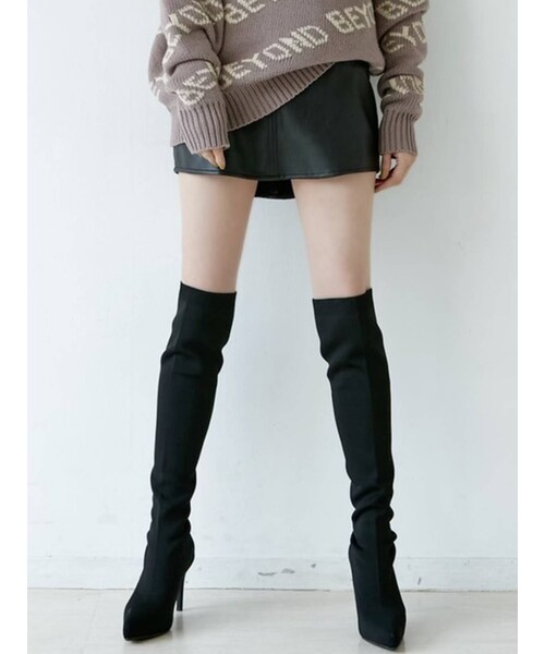 GYDA（ジェイダ）の「フェイクレザースカートライクショーパン（スカート・ブラック/キャメル・S/XS/M）」の3枚目の写真