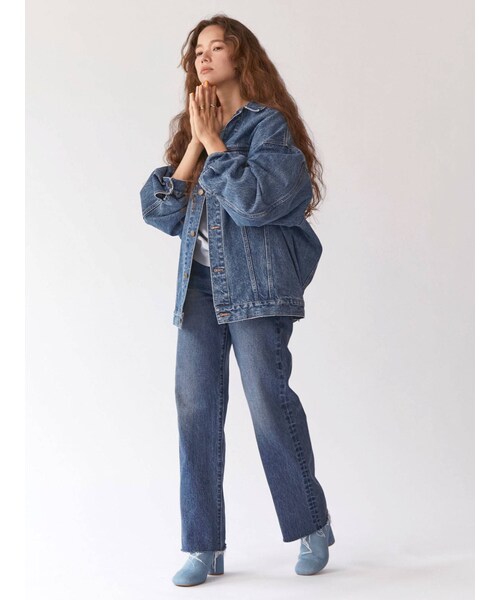 Ungrid 【10周年限定】Levi's別注 セルフカットストレートデニム Ungrid】【10周年限定】Levi's別注 セルフカットストレート