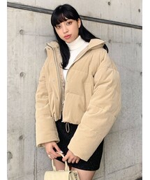 EMODA（エモダ）の「ハイネックコーデュロイダウン（ブルゾン）」