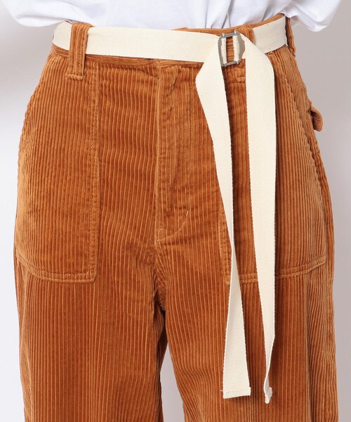 DROIT BELLO（ドロイトベロ）の「DROIT BELLO(ドロイトベロ) ベルト付きコーデュロイパンツ ★（パンツ・CHARCOL/CAMEL・XS/S/M）」の4枚目の写真