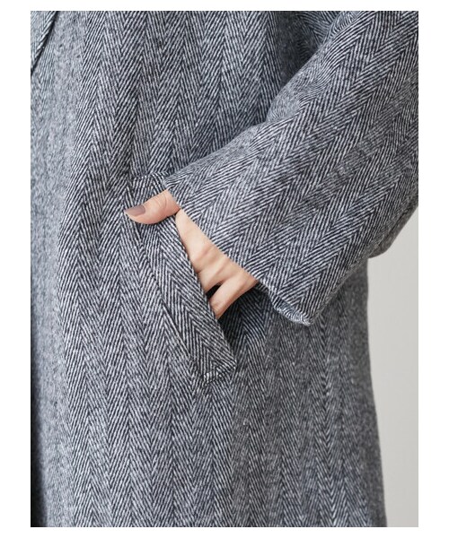 Green　Parks（グリーンパークス）の「・ELENCARE DUE ヘリンボーンショートコート（ジャケット/アウター・ブラック/ブラウン・F）」の7枚目の写真