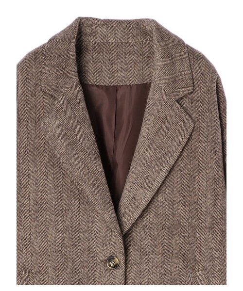 Green　Parks（グリーンパークス）の「・ELENCARE DUE ヘリンボーンショートコート（ジャケット/アウター・ブラック/ブラウン・F）」の11枚目の写真