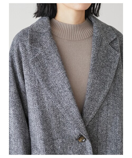 Green　Parks（グリーンパークス）の「・ELENCARE DUE ヘリンボーンショートコート（ジャケット/アウター・ブラック/ブラウン・F）」の6枚目の写真