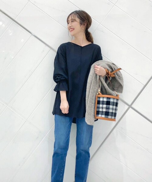 RODE SKO（ロデスコ）の「2WAY格紋水桶包（バッグ・レディース・黑色・one）」の7枚目の写真