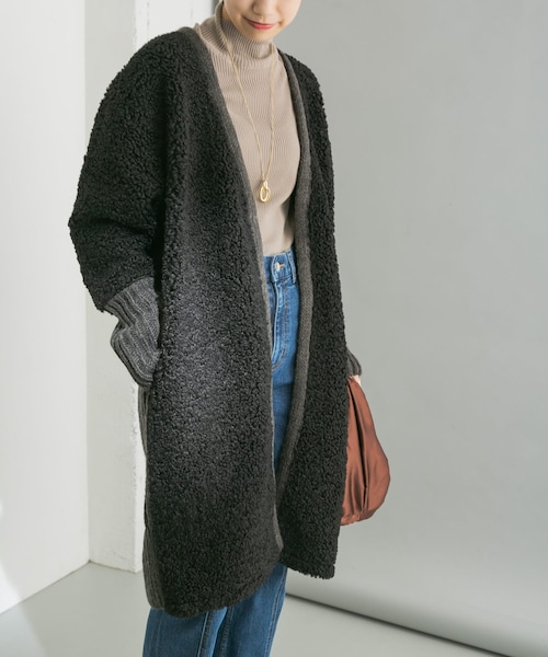 URBAN RESEARCH（アーバンリサーチ）の「ボアドッキングニットコート