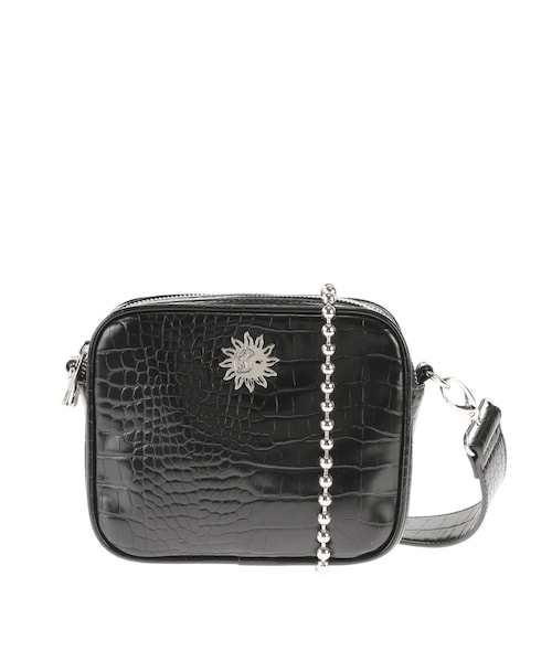 EVRIS　ショルダーバッグ　ブラック　シルバー　ターコイズ　クロコ　スエード EVRIS（エヴリス）の「クロコワイドショルダーミニBAG