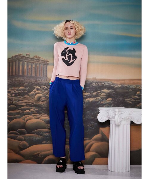 PAMEO POSE(パメオポーズ)の「2way Tuck Pants(パンツ・ベージュ/ブルー/オレンジ/ブラック・F)」の13枚目の写真