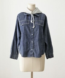 imvely | レイヤードフードデニムシャツ(Tシャツ/カットソー)