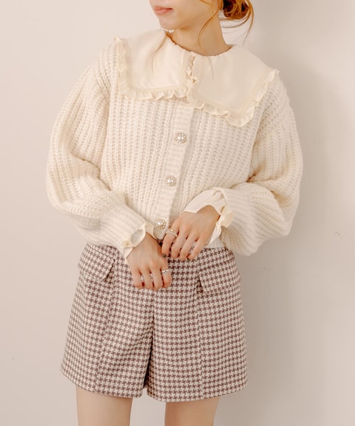 OLIVE des OLIVE（オリーブデオリーブ）の「マカロンカーディガン（カーディガン/ボレロ・レディース・オフホワイト/ピンク/ベージュ/ミント/ライトブラウン・FREE）」の3枚目の写真