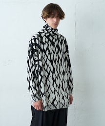 Lui's | ダイヤ柄ダブルジャガードタートルニット(ニット/セーター)