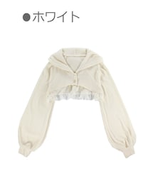 Bobon21 | クロップド丈ケーブルニットパーカー-全１色-(パーカー)