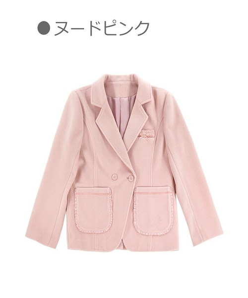 Bobon21（ボボンニジュウイチ）の「上品ガーリーテーラードジャケット-全２色-（テーラードジャケット・レディース・ホワイト/ピンク・S/M/L）」の2枚目の写真