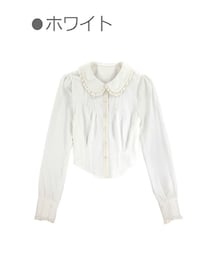 Bobon21 | クラシックガーリー上品フリルブラウス-全１色-(シャツ/ブラウス)