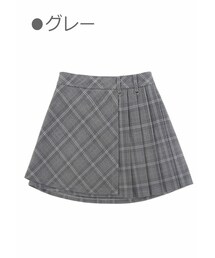 Bobon21 | プリーツチェックイレギュラースカート-全２色-(スカート)