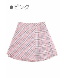 Bobon21 | プリーツチェックイレギュラースカート-全２色-(スカート)