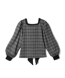 GRL | チェック柄バックレースアップスクエアネックトップス(Tシャツ/カットソー)