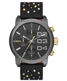 DIESEL | DIESEL® 'Flare' Chronograph Studded Leather Strap Watch, 40mm(アナログ腕時計)