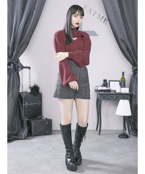 EATME イートミー リングジップショートパンツ Sサイズ ブラック 黒 EATME イートミー リングジップショートパンツ Sサイズ ブラック