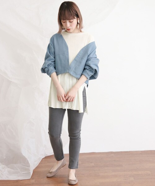 KBF(ケイビーエフ)の「カシュクールブルゾン∴(その他・レディース・BEIGE/ICE GRAY/BLUE・one)」の9枚目の写真