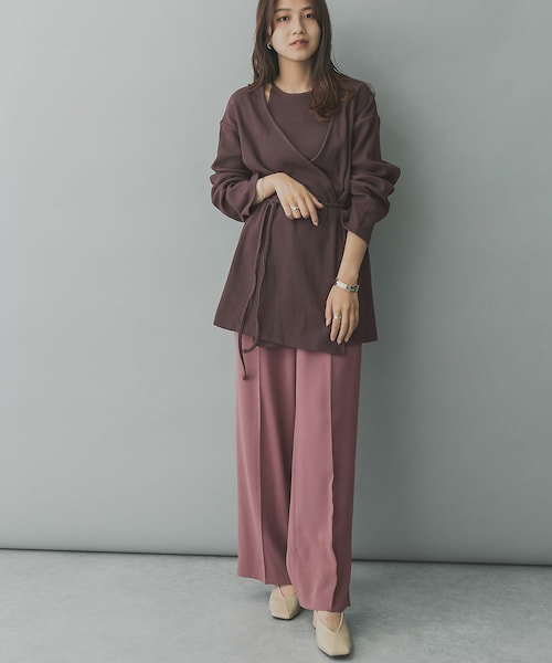 KBF+（ケービーエフプラス）の「KBF+ スソシボリパンツ∴（その他・レディース・L.BEIGE/DEEP PINK/CHARCOAL・36/38）」の13枚目の写真