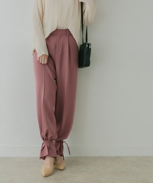 KBF+（ケービーエフプラス）の「KBF+ スソシボリパンツ∴（その他・レディース・L.BEIGE/DEEP PINK/CHARCOAL・36/38）」の10枚目の写真