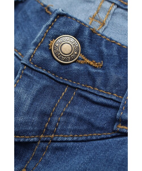 ORENDA(オレンダ)の「韓妞激瘦刷色破損修身牛仔褲(パンツ・レディース・淺藍/深藍・S/M/L)」の13枚目の写真