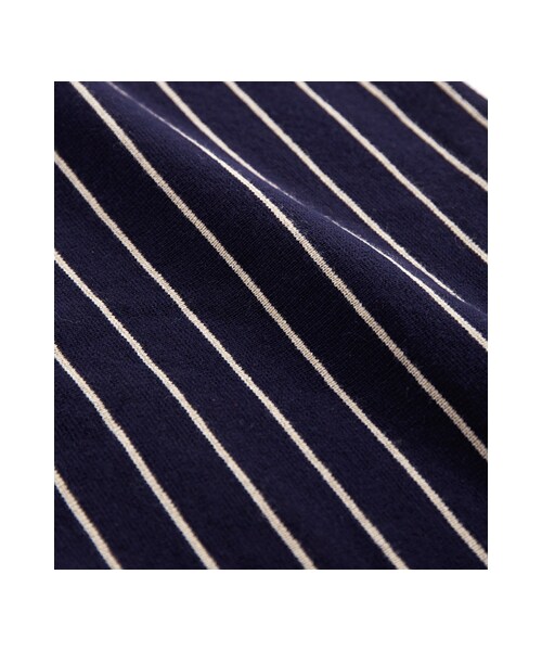 gracegift(グレースギフト)の「休閒配色 韓國直條紋毛料鉛筆裙(スカート・レディース・深藍/灰・F)」の2枚目の写真