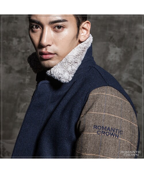 ROMANTIC CROWN（ロマンティッククラウン）の「HERRINGBONE CHECK DECK JACKET（ジャケット/アウター・メンズ・NAVY・M/L/XL）」の8枚目の写真