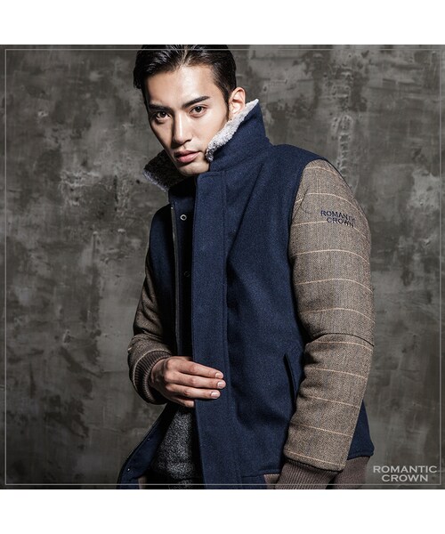 ROMANTIC CROWN（ロマンティッククラウン）の「HERRINGBONE CHECK DECK JACKET（ジャケット/アウター・メンズ・NAVY・M/L/XL）」の6枚目の写真