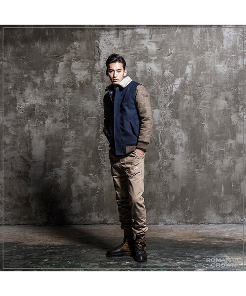 ROMANTIC CROWN（ロマンティッククラウン）の「HERRINGBONE CHECK DECK JACKET（ジャケット/アウター・メンズ・NAVY・M/L/XL）」の4枚目の写真