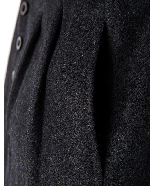 PAZZO（パッゾ）の「知性學院排釦打摺毛呢老爺褲（パンツ・レディース・黑灰・S/M/L）」の4枚目の写真